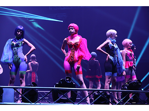 壮大な演出で来場者を圧倒した大規模下着ファッションショーの様子