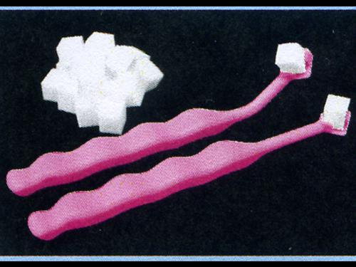 スポンジを使った歯ブラシ「デンタルホワイトニングプロ」