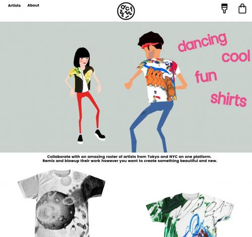 ユーザーは現代アート作家のデザインを使ってTシャツを制作