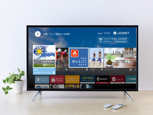 専用端末による操作で商品が閲覧・購入できる「LEONET」