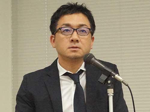 決算内容を説明する林高生社長