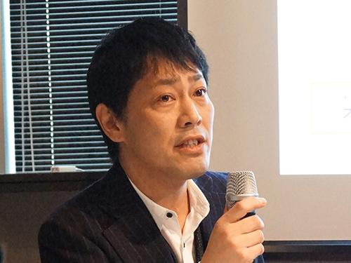 決算内容を説明する宮瀬卓也社長