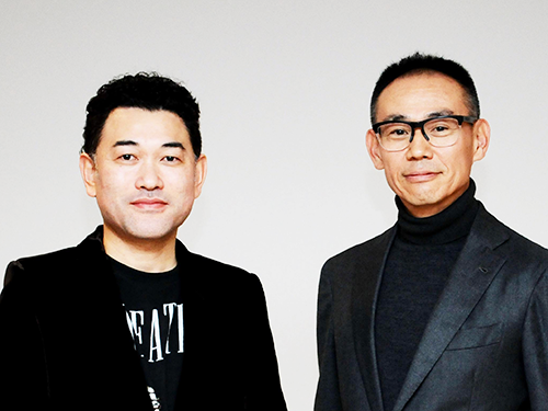 写真左からマッシュ・ホールディングス・近藤広幸社長、ジュン・佐々木進社長