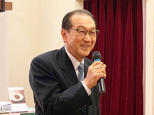 あいさつに立った池森賢二会長執行役員ファウンダー