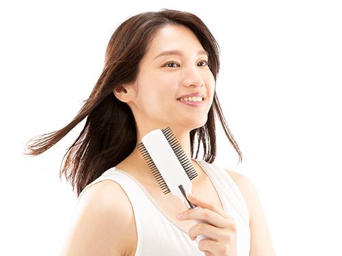 花粉が髪につかないようにする