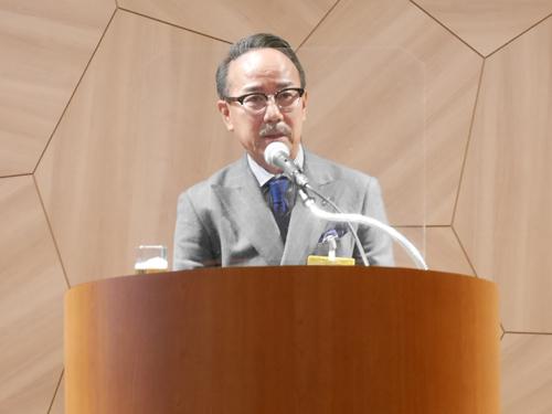 関西賀詞交歓会であいさつする梶原健司副会長