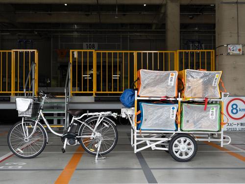 リヤカー付き電動アシスト自転車を活用した商品配達を開始