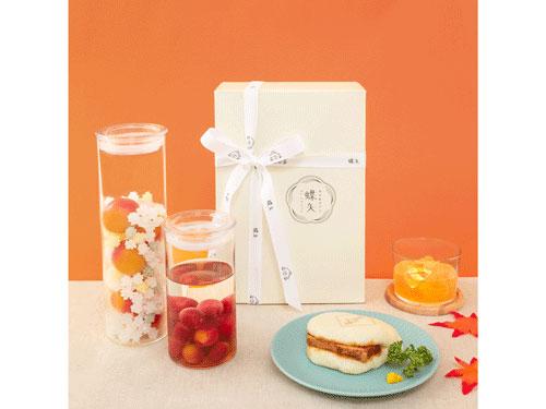 「秋の味覚ペアリングセット　『蝶矢』梅キット＆大とろ角煮まんじゅう」