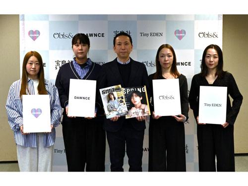 第２メディアビジネス局・柚木昌久局長（写真中央）と雑誌編集者