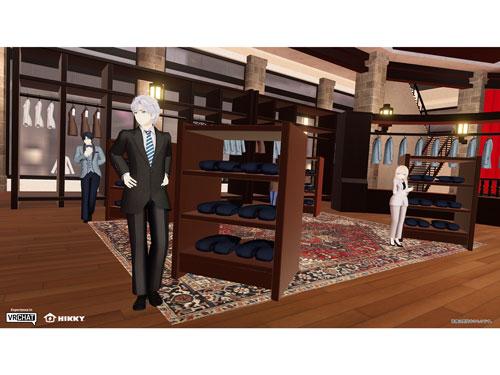 「みんなのスーツ」の３Ｄモデルを着たアバターを展示