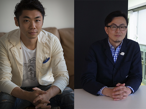 尼口友厚社長（写真左）と青木耕平社長（写真右）