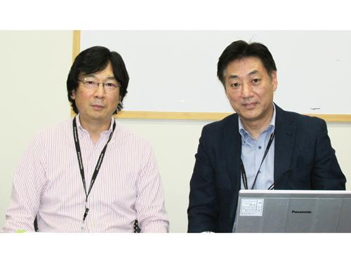 石田晃一取締役東京本社代表兼事業開発本部長（写真右）と事業開発本部法人事業部・山中潤部長
