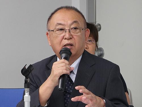 増収要因を説明する清水一行社長